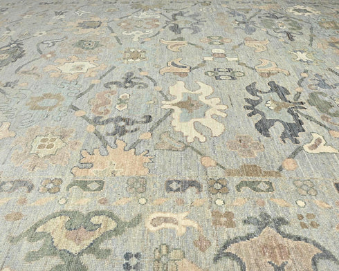 9x12 Zeigler Gray Afghan Hand Knotted Wool Area Rug
