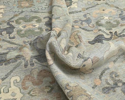 9x12 Zeigler Gray Afghan Hand Knotted Wool Area Rug