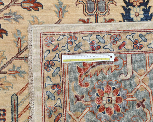 8x10 Beige Khurgeen Afghan Hand Knotted Wool Area Rug