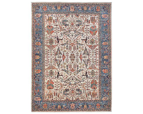 6x9 Gray Aryana Afghan Hand Knotted Veg Dye Wool Area Rug