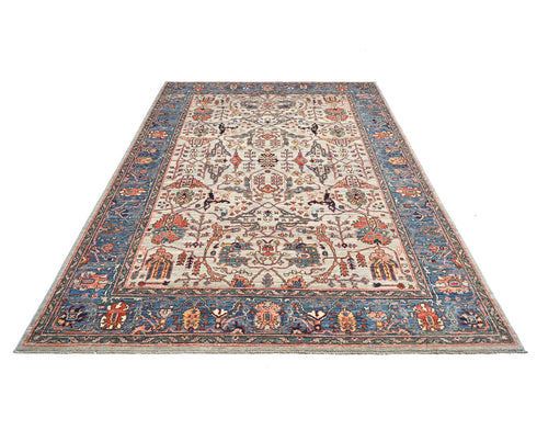 6x9 Gray Aryana Afghan Hand Knotted Veg Dye Wool Area Rug