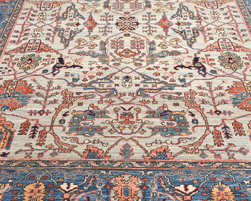 6x9 Gray Aryana Afghan Hand Knotted Veg Dye Wool Area Rug