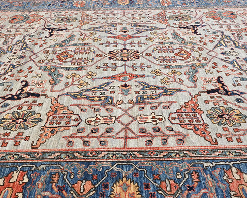 6x9 Gray Aryana Afghan Hand Knotted Veg Dye Wool Area Rug