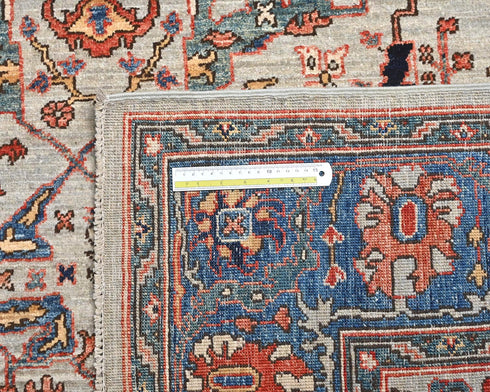 6x9 Gray Aryana Afghan Hand Knotted Veg Dye Wool Area Rug
