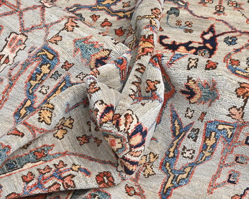 6x9 Gray Aryana Afghan Hand Knotted Veg Dye Wool Area Rug