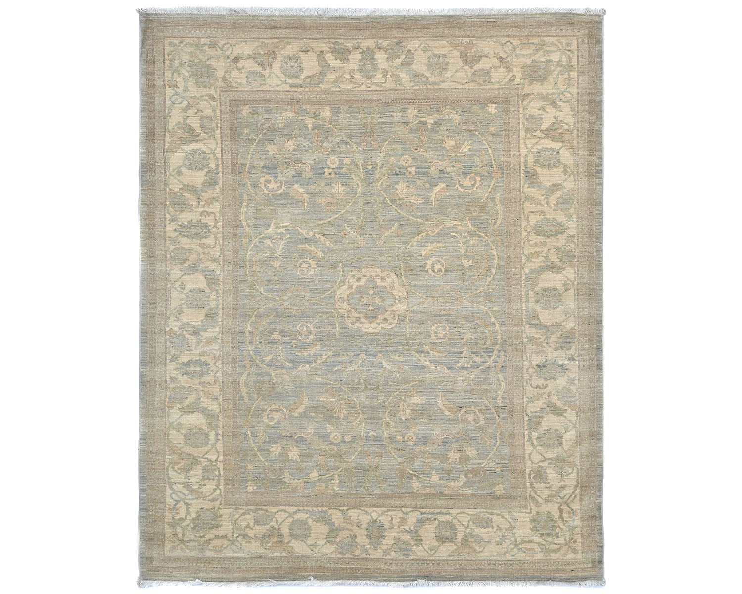 5x7 Chobi Fine Quality Gray Afghan Hand Knotted Wool Area Rug