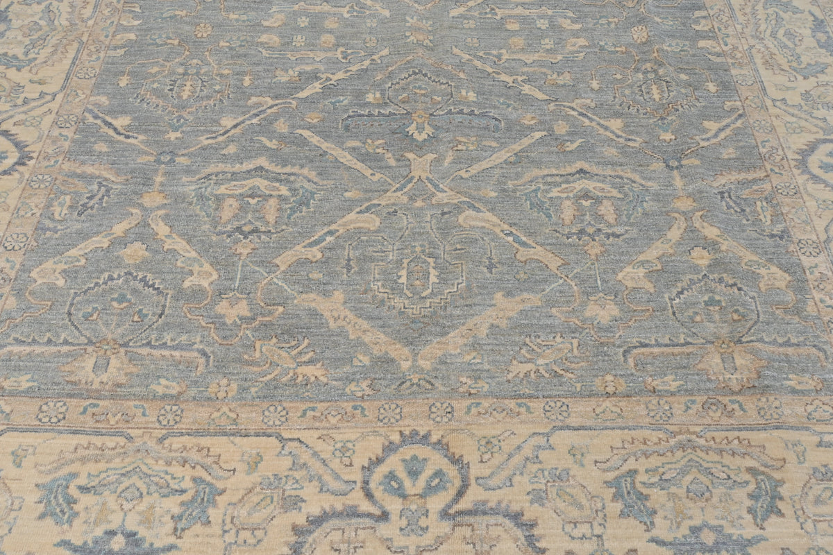 8x10 Gray Beige Chobi Afghan Hand Knotted Traditional Wool Area Rug