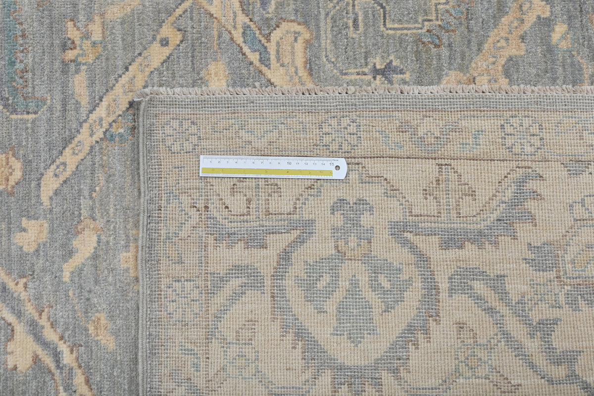 8x10 Gray Beige Chobi Afghan Hand Knotted Traditional Wool Area Rug