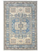 5x7 Ft Kazak Beige Blue Afghan Hand Knotted Geometric Wool Area Rug