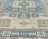 5x7 Ft Kazak Beige Blue Afghan Hand Knotted Geometric Wool Area Rug