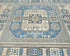 5x7 Ft Kazak Beige Blue Afghan Hand Knotted Geometric Wool Area Rug