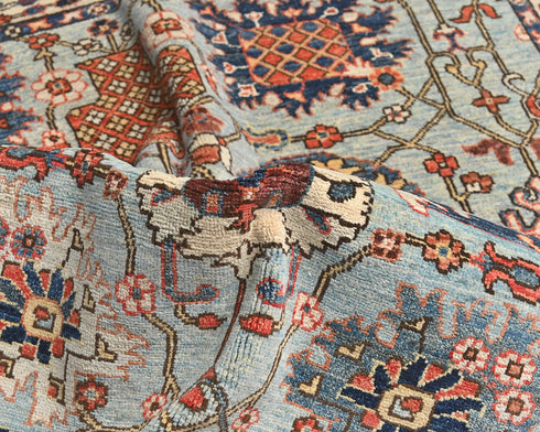 5x7 Blue Aryana Afghan Hand Knotted Veg Dye Wool Area Rug