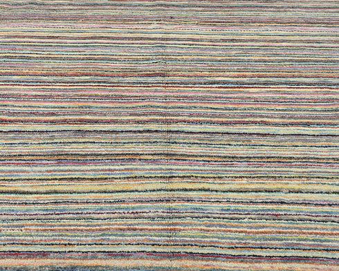 8x10 Moroccan Multicolor Hand Woven Wool Area Rug