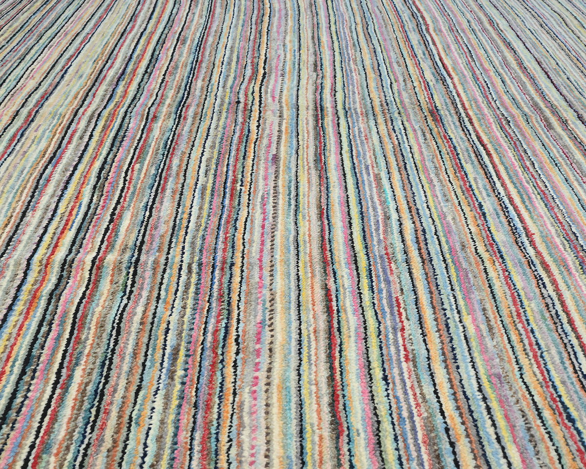 8x10 Moroccan Multicolor Hand Woven Wool Area Rug