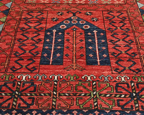 4x6 Rust Ersari Afghan Hand Knotted Veg Dye Wool Area Rug
