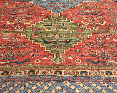 6x8 Rusty Red Ersari Afghan Hand Knotted Veg Dye Wool Area Rug