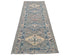 8 Feet Gray Kazak Afghan Hand Knotted Geometric Wool Runner Rug