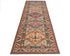 9 Feet Brown Kazak Afghan Hand Knotted Wool Runner Rug