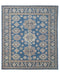 8x10 Blue Kazak Afghan Hand Knotted Geometric Wool Area Rug