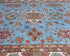 8x10 Blue Kazak Afghan Hand Knotted Geometric Wool Area Rug