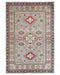 4x6 Gray Kuba Afghan Hand Knotted Wool Area Rug