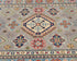 4x6 Gray Kuba Afghan Hand Knotted Wool Area Rug
