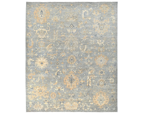 8x10 Gray Aryana Afghan Hand Knotted Veg Dye Wool Area Rug