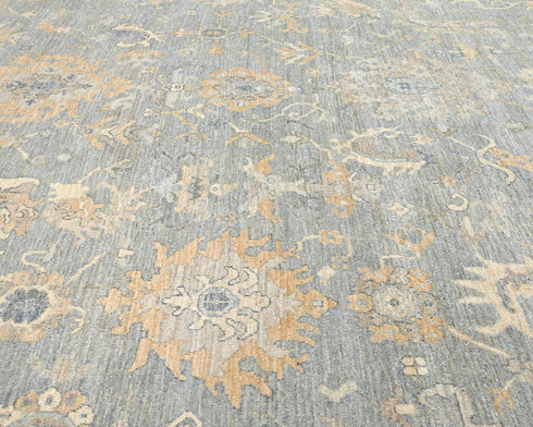 8x10 Gray Aryana Afghan Hand Knotted Veg Dye Wool Area Rug