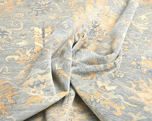 8x10 Gray Aryana Afghan Hand Knotted Veg Dye Wool Area Rug