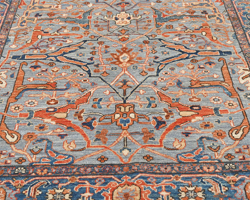 5x7 Gray Blue Aryana Afghan Hand Knotted Veg Dye Wool Area Rug