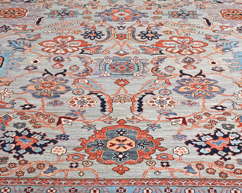 8x10 Gray Aryana Afghan Hand Knotted Veg Dye Wool Area Rug