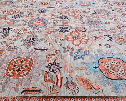 8x10 Gray Aryana Afghan Hand Knotted Veg Dye Wool Area Rug