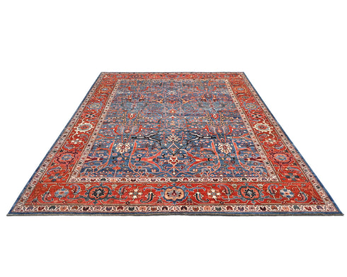 8x10 Blue Aryana Afghan Hand Knotted Veg Dye Wool Area Rug