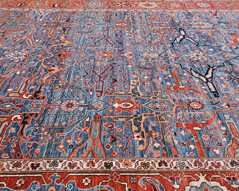 8x10 Blue Aryana Afghan Hand Knotted Veg Dye Wool Area Rug