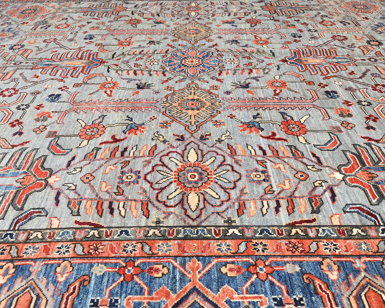 9x12 Gray Aryana Afghan Hand Knotted Veg Dye Wool Area Rug