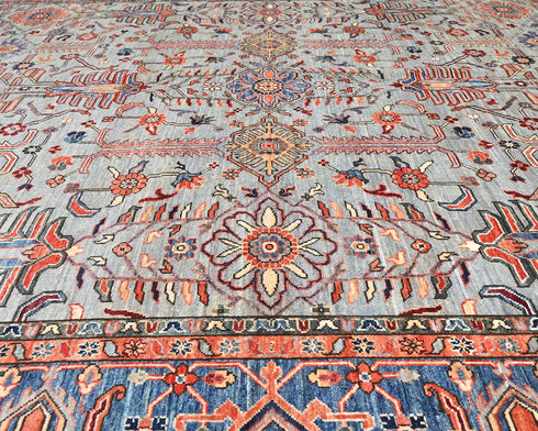 9x12 Gray Aryana Afghan Hand Knotted Veg Dye Wool Area Rug