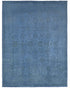 Alfombra tradicional afgana de lana teñida Chobi azul de 8 x 10 pies, hecha a mano