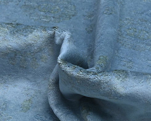Alfombra tradicional afgana de lana teñida Chobi azul de 8 x 10 pies, hecha a mano