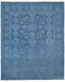 8x10 Blue Chobi Over Dye Afghan Hand Knotted Floral High Low Wool Area Rug