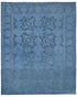 8x10 Blue Chobi Over Dye Afghan Hand Knotted Floral High Low Wool Area Rug
