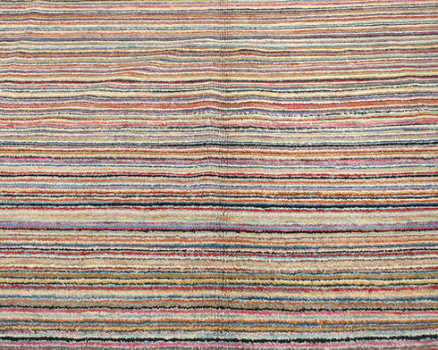 Alfombra marroquí multicolor de lana tejida a mano de 9 x 12 pulgadas