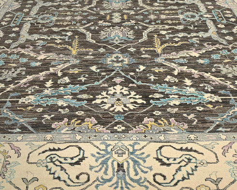 9x12 Zeigler Brown Afghan Hand Knotted Wool Area Rug