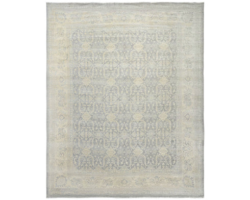 12x15 Zeigler Gray Afghan Hand Knotted Wool Area Rug