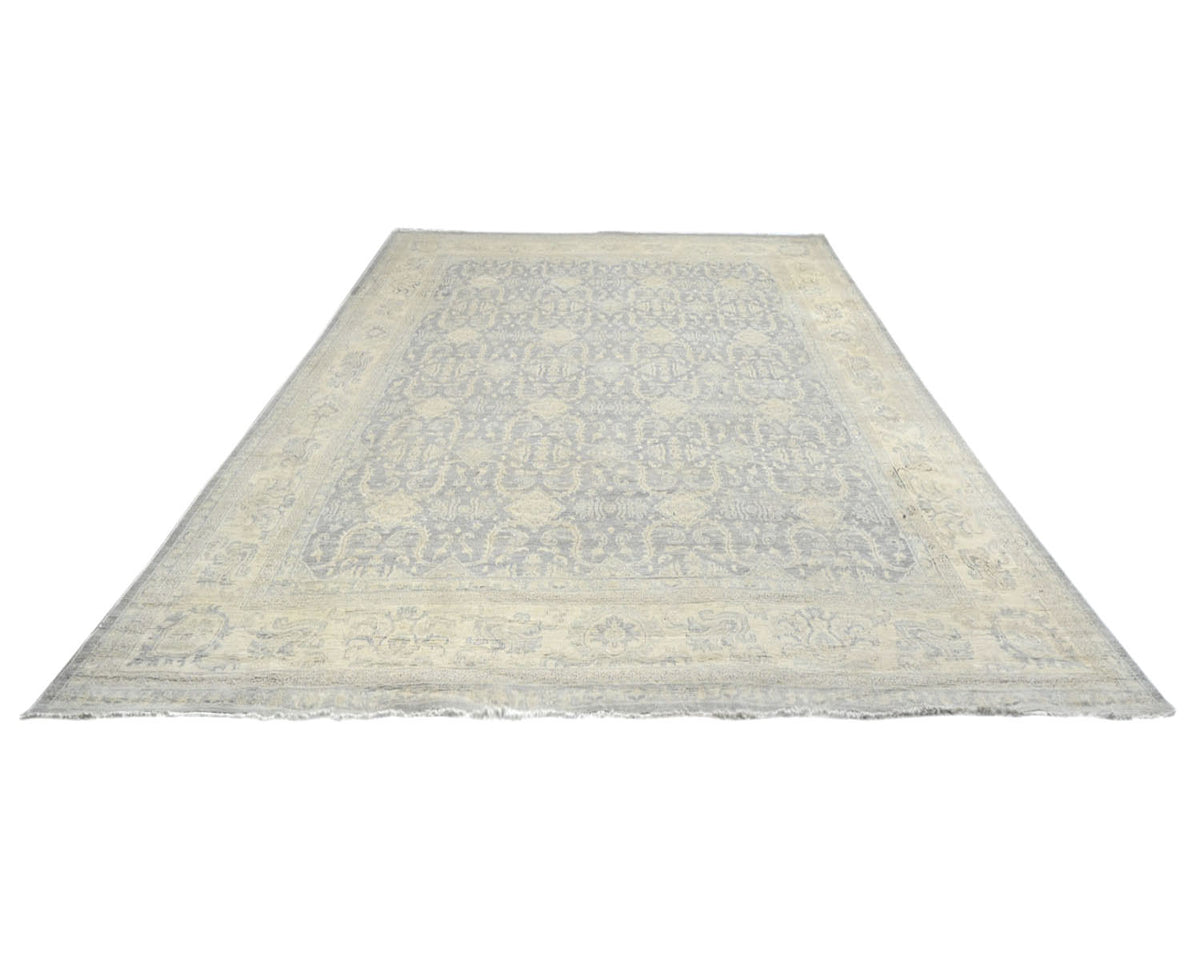 12x15 Zeigler Gray Afghan Hand Knotted Wool Area Rug