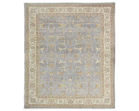 8x10 Zeigler Gray Afghan Hand Knotted Wool Area Rug