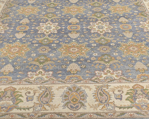 9x12 Zeigler Gray Afghan Hand Knotted Wool Area Rug