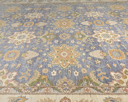 9x12 Zeigler Gray Afghan Hand Knotted Wool Area Rug