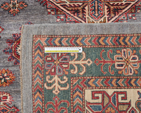 13x17 Gray Kazak Afghan Hand Knotted Wool Area Rug