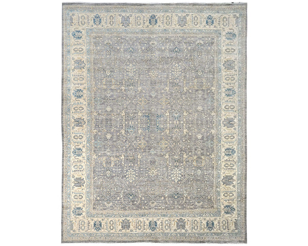 12x15 Ziegler Gray Afghan Hand Knotted Wool Area Rug