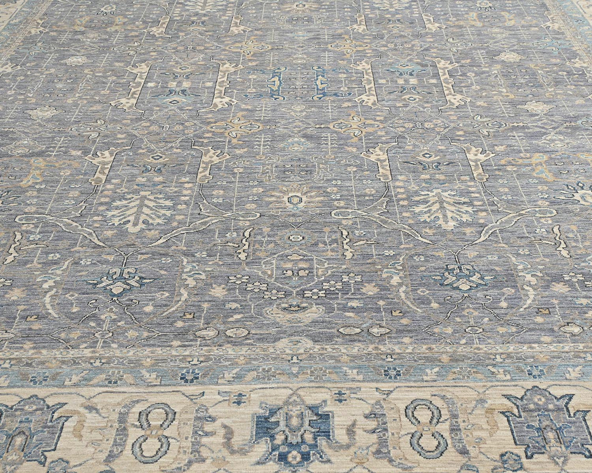 12x15 Ziegler Gray Afghan Hand Knotted Wool Area Rug